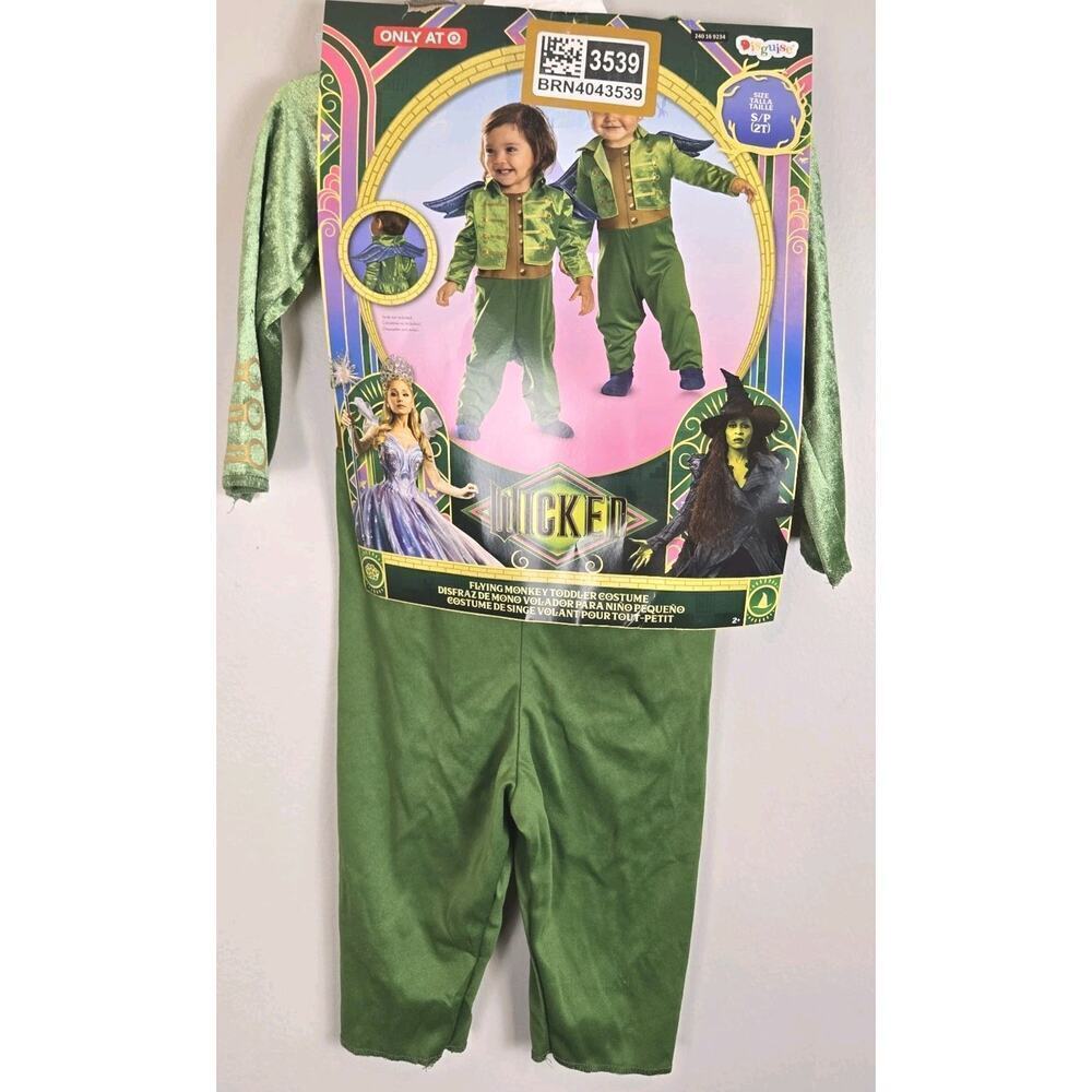 Wicked Flying Monkey Toddler Costume, Size S 2T W Detachable Wings NEW Dress Up